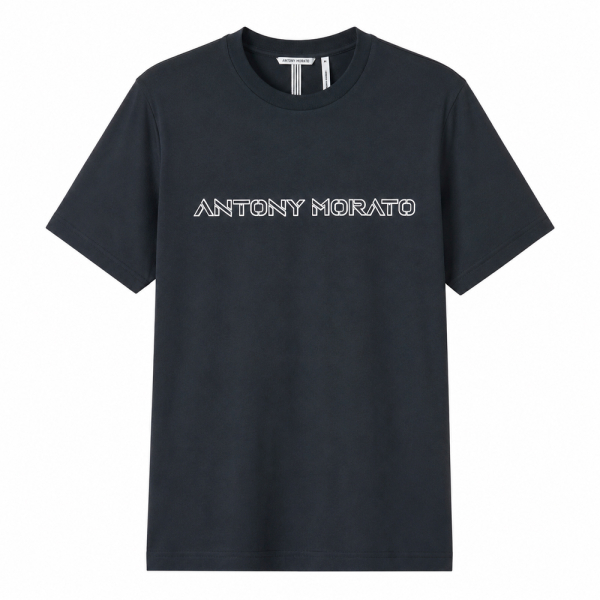Antony Morato T-shirts Bleu marine - T-SHIRT COUPE CLASSIQUE AVEC IMPRESSION DU LOGO - M - Ref 35 €